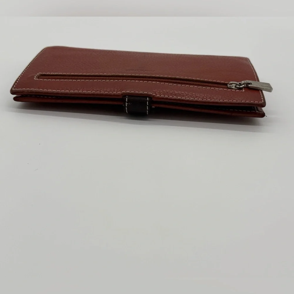 Puntotres Genuine Leather Travel Wallet Passport Organizer Brown Spain Zip